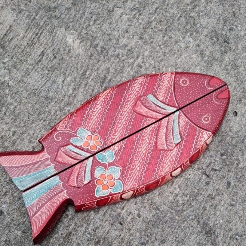 Congklak Ikan Dakon Ikan Batik Kayu Mainan Tradisional