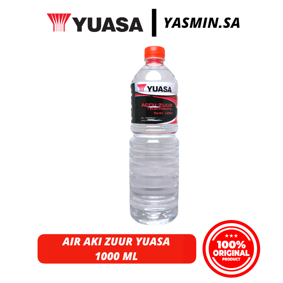 Air Aki Zuur Yuasa 1000 ML Original & Berkualitas Tinggi - Untuk Air aki Basah dan Kering