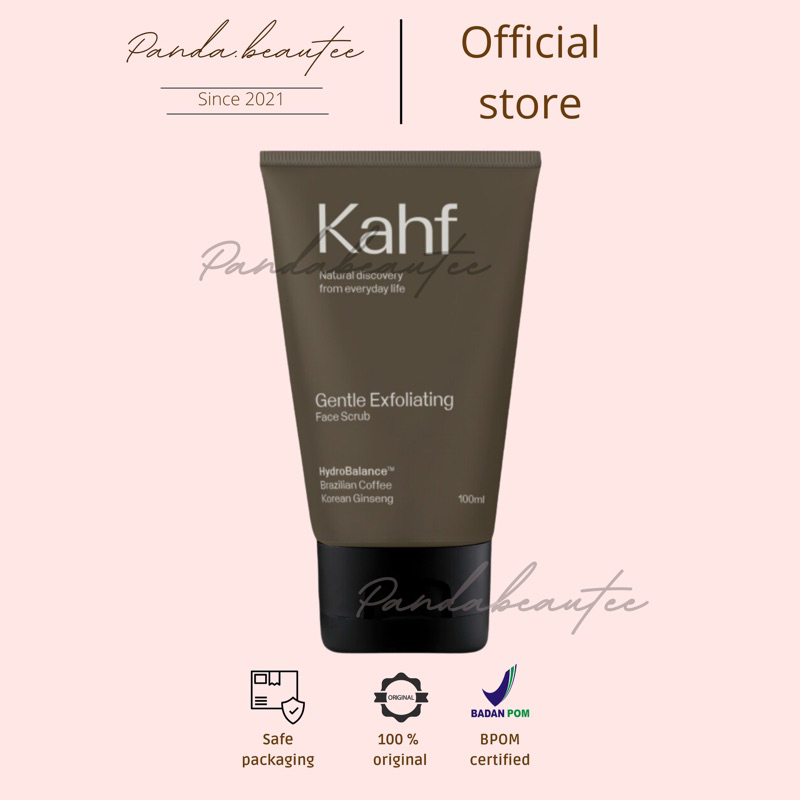 PANDABEAUTEE - Kahf [ COKLAT ]Gentle Exfoliating Face Scrub 100 ml - Perawatan Wajah Pria Lawan Noda