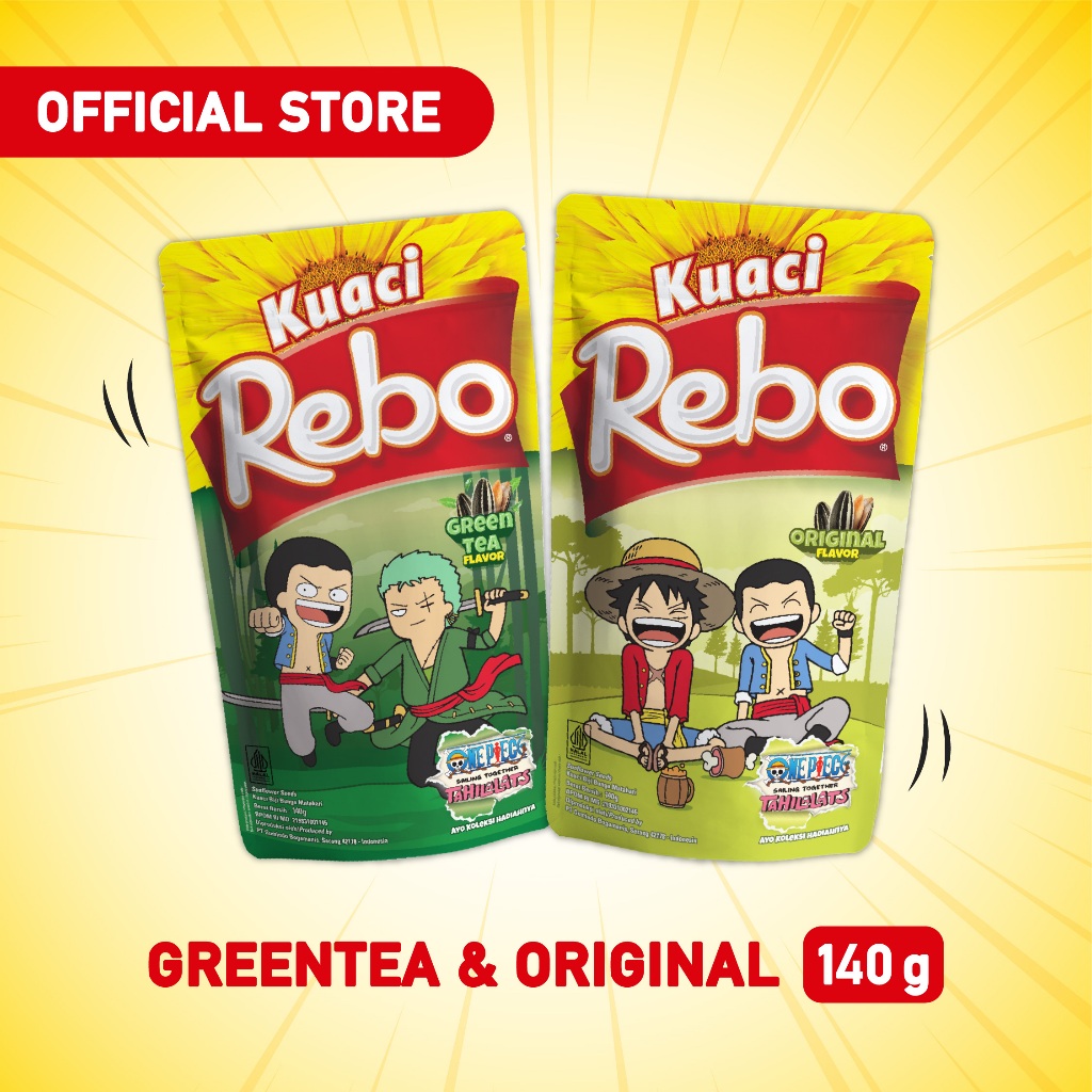 

Rebo Kuaci Bundling Varian Rasa Green Tea 140 Gram + Original 140 Gram