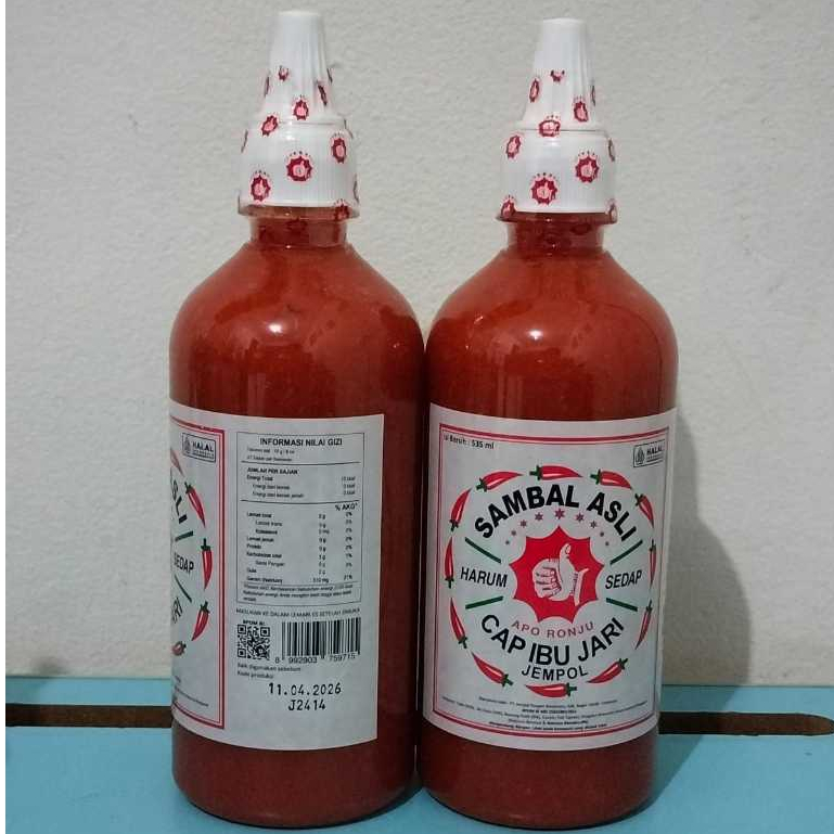 

RB Sambal / Original (535ml) / Cap Ibu Jari Jempol / Pedas Asli / Botol Plastik