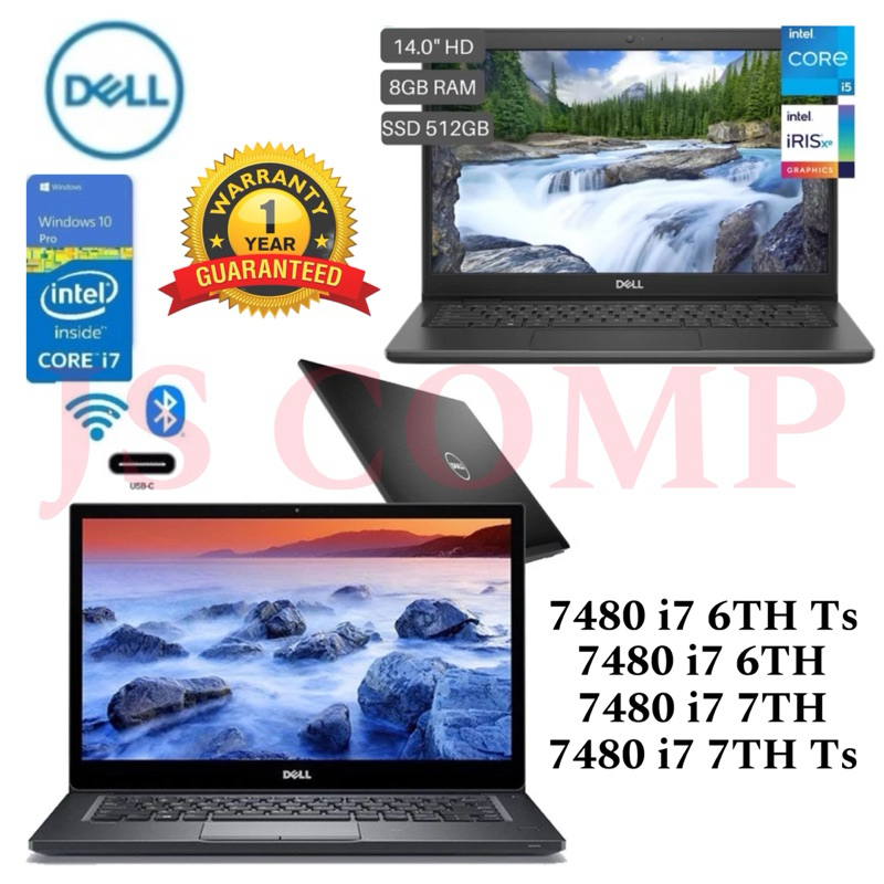 DELL Latitute 7480 Core i7 Gen 7TH Laptop 14 Inch Ram 32GB SSD 256GB FHD