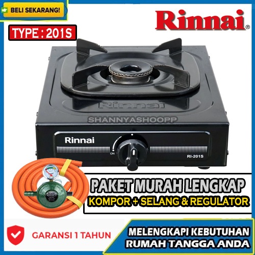 kompor 1 tungku RINNAI/RINNAI 1TUNGKU 201S /kompor gas 1 tungku GRATIS(+)SELANG REGULATOR SNI promo