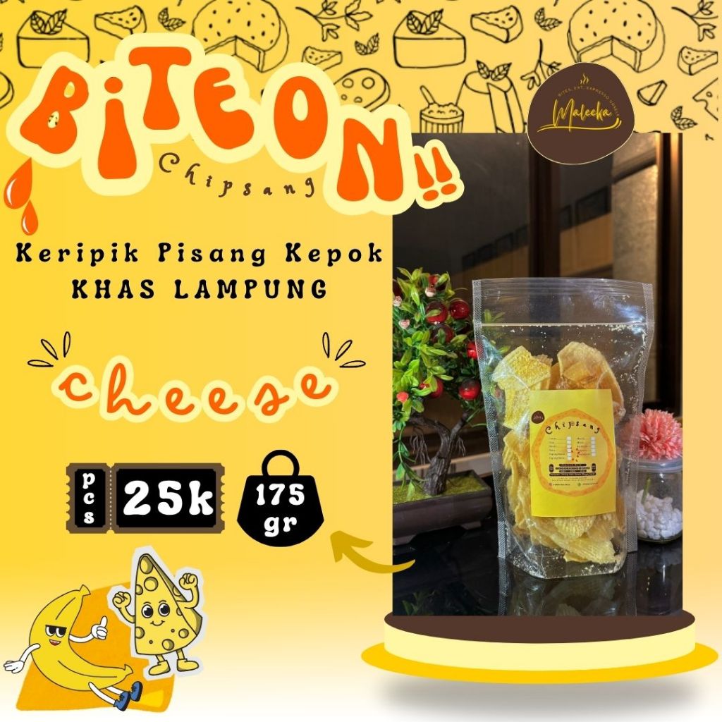 

Chipsang - Keripik Pisang Kepok rasa KEJU Khas Lampung 175gr