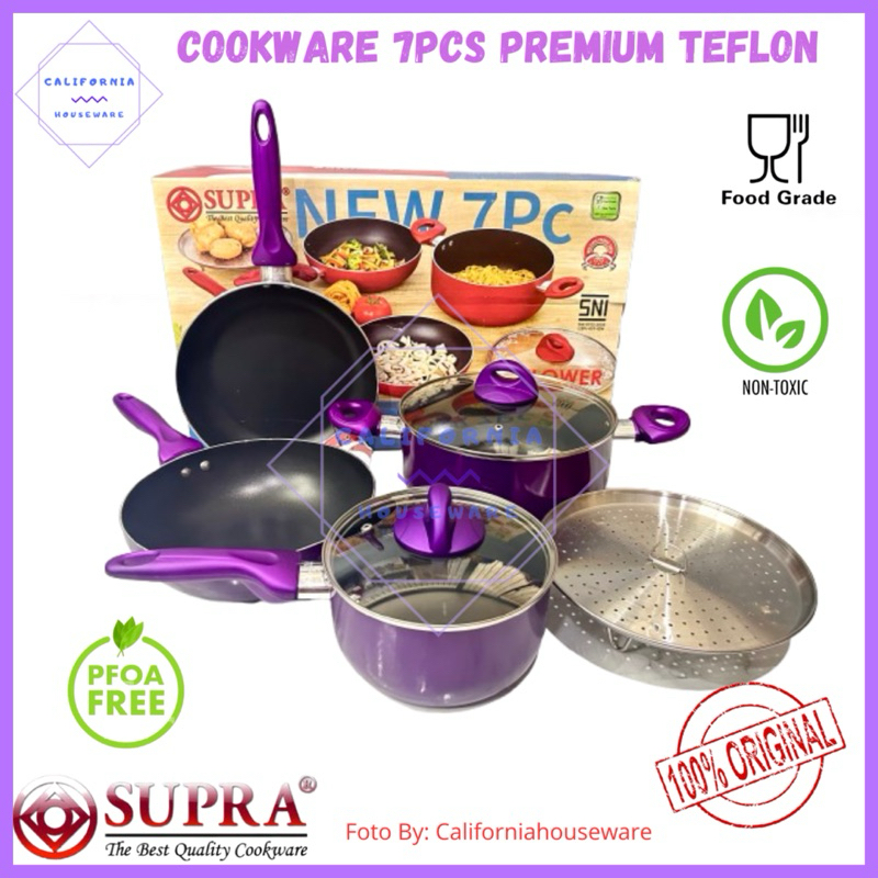 Panci Set SUPRA 7pcs / Panci Aluminium Set 7pcs SUPRA / Panci Set Anti Lengket