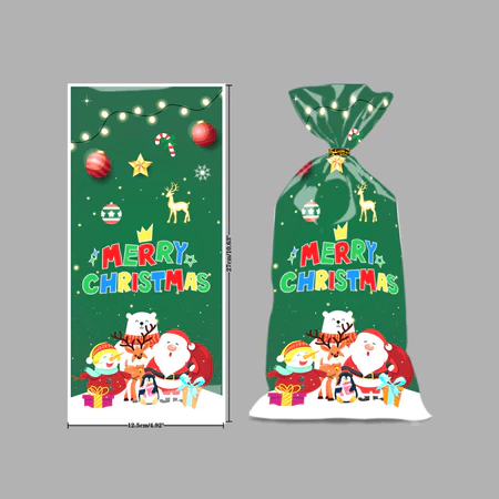 

PLASTIK KEMASAN SNACK/HAMPERS NATAL PLASTIK BINGKISAN SNACK COOKIES MERRY CHRISTMAS