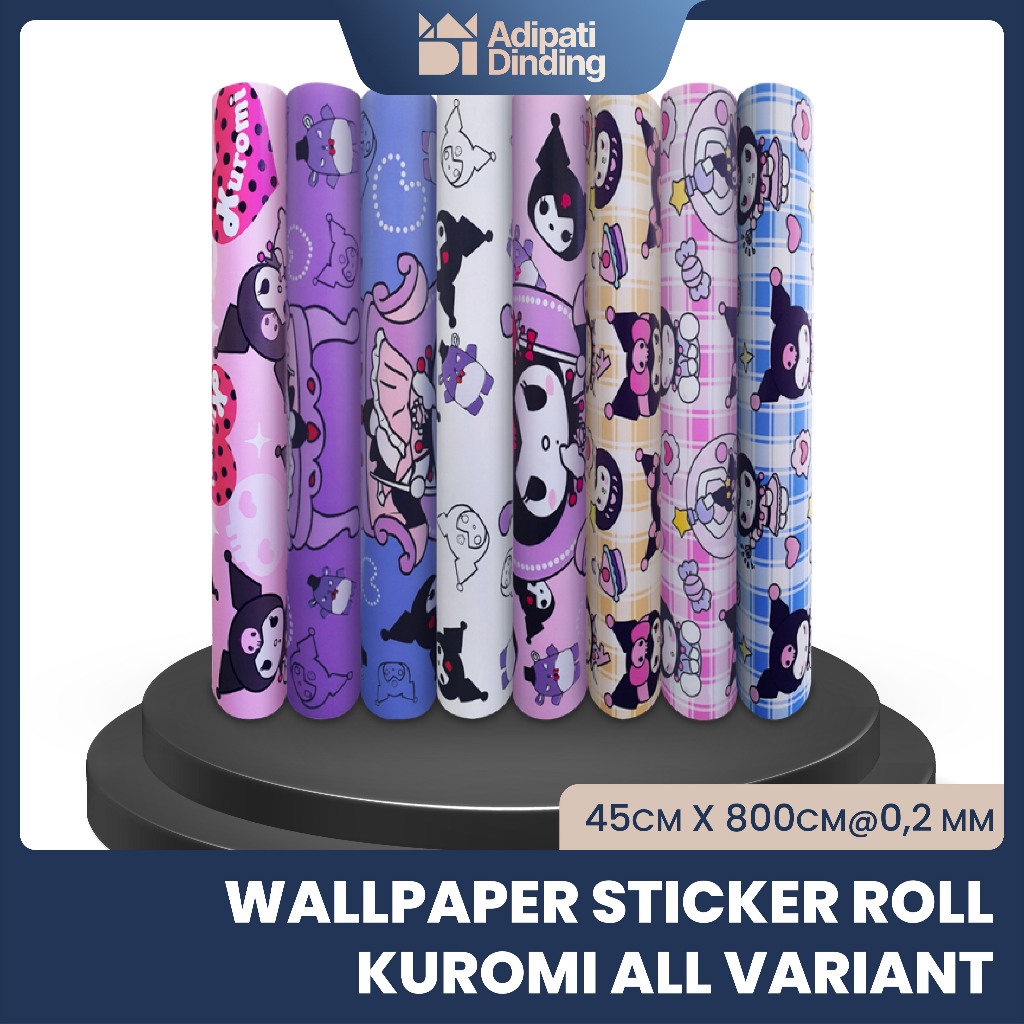 Adipati Dinding - Wallpaper Dinding Motif Kuromi All Variant Size 45 Cm x 8 Meter Wallpaper Motif An