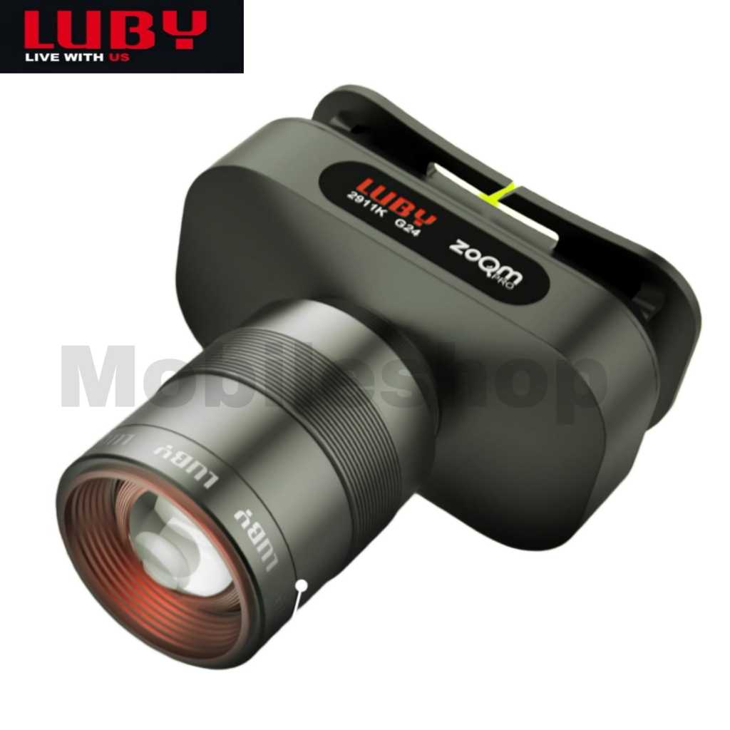 SENTER KEPALA ZOOM PRO LUBY L-2911L 60W LED LASER - JARAK JAUH - BATERAI 3600MAH TAHAN 38JAM - WATER