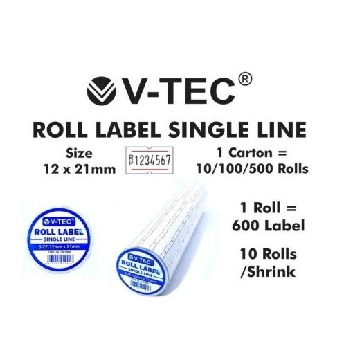 

V-TEC LABEL ROLL HARGA 1 BARIS RL-1201
