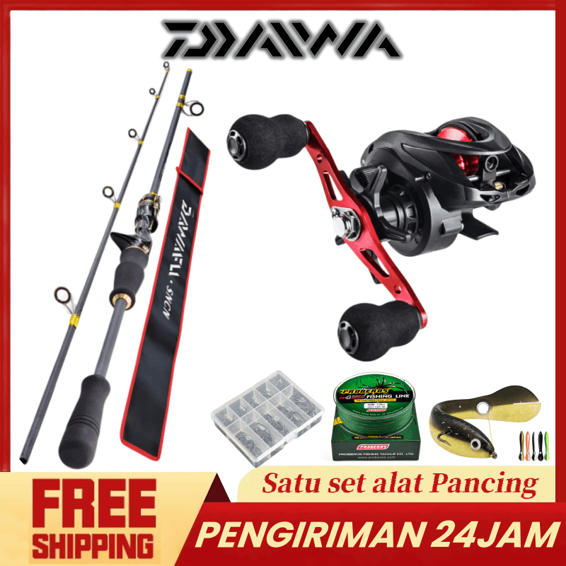 Daido Set Alat Pancing Murah Pancing 1 Set Murah Dan Kuat 1.65m 1.8m 2.1m 2 Bagian Pancing Dengan Gu