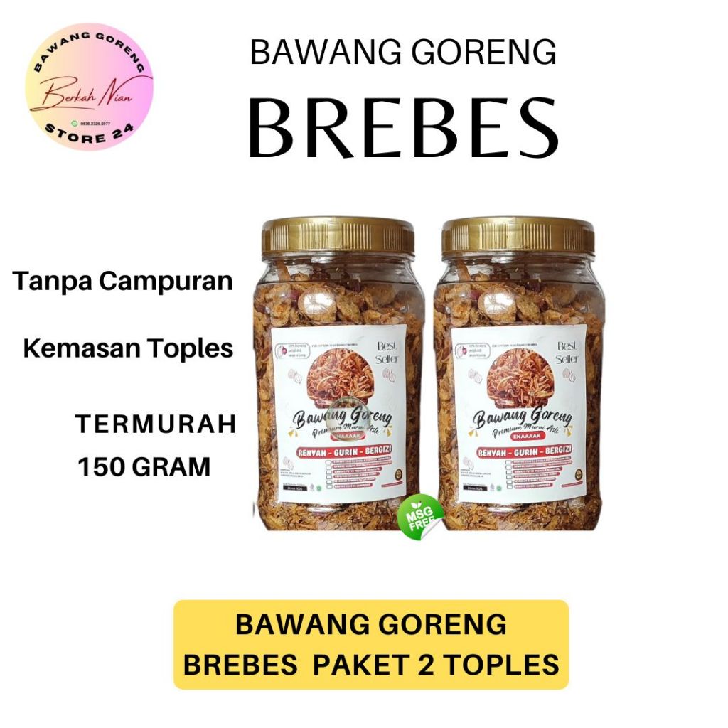 

Bawang goreng murni Brebes 100gr 2pcs free packing cod