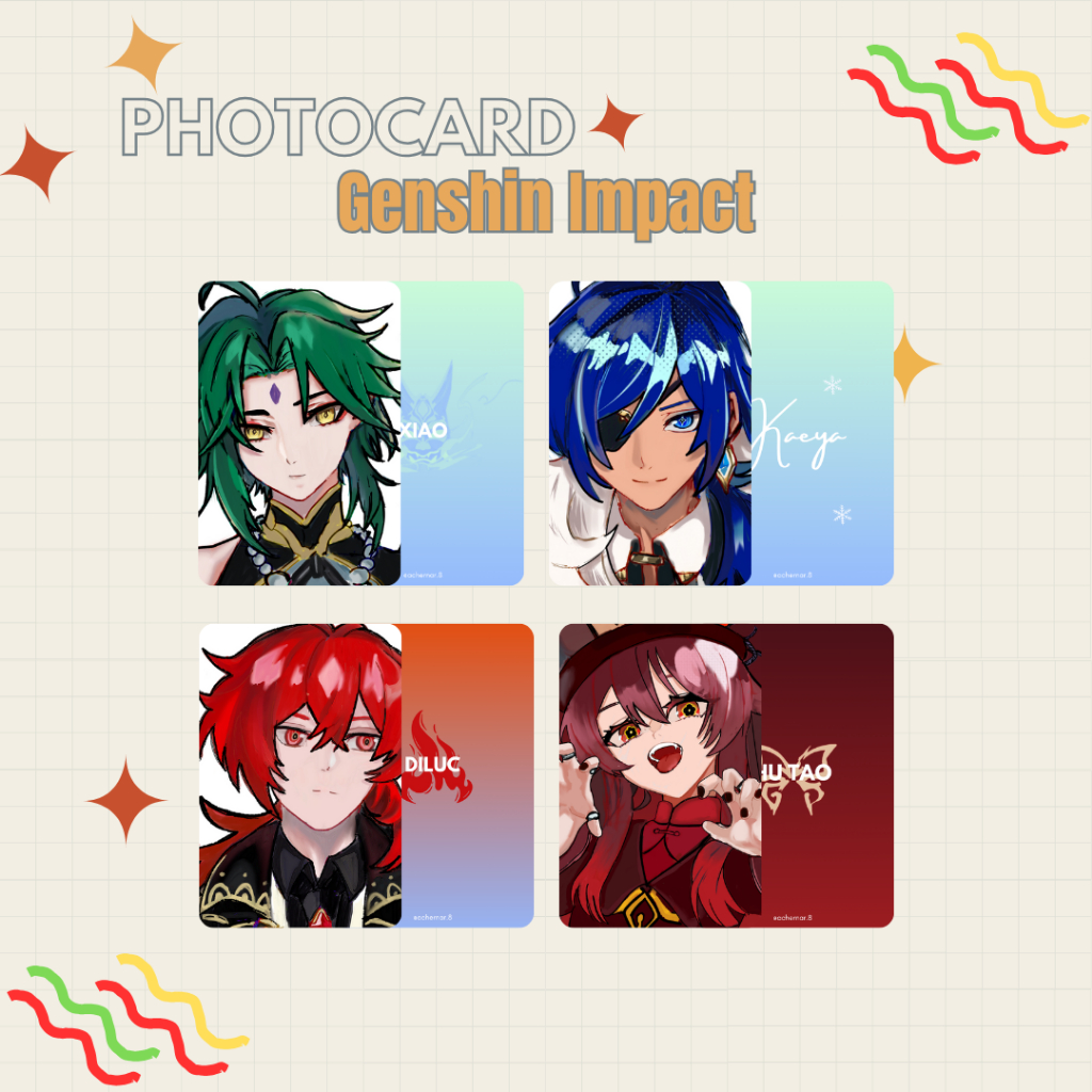 Genshin Impact Photocard Pc Fanmerch Fanart Anime