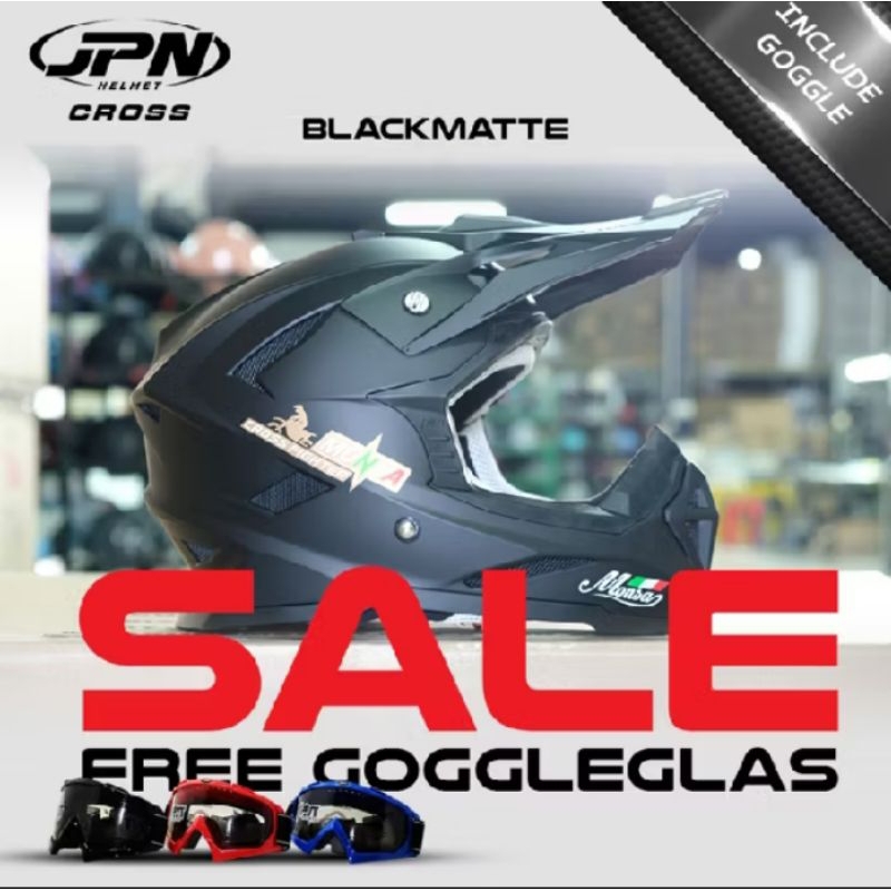 HELM MONSA CROSS FREE KACA GOGGLEGLAS