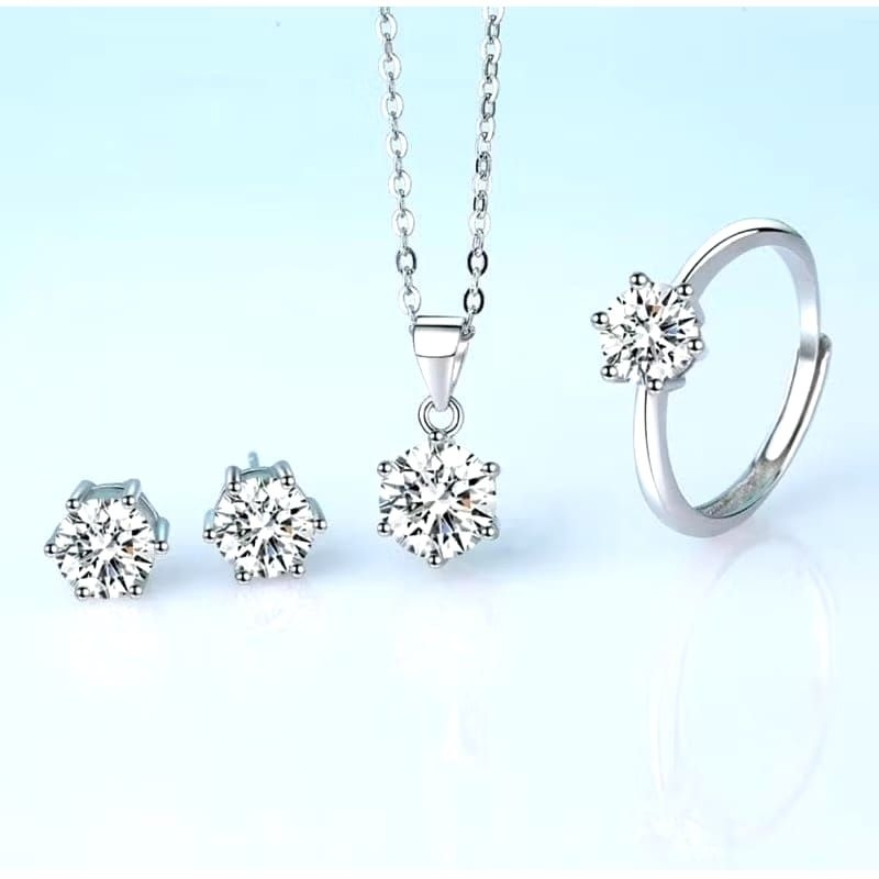 SET PERHIASAN WANITA TITANIUM SILVER ELEGAN