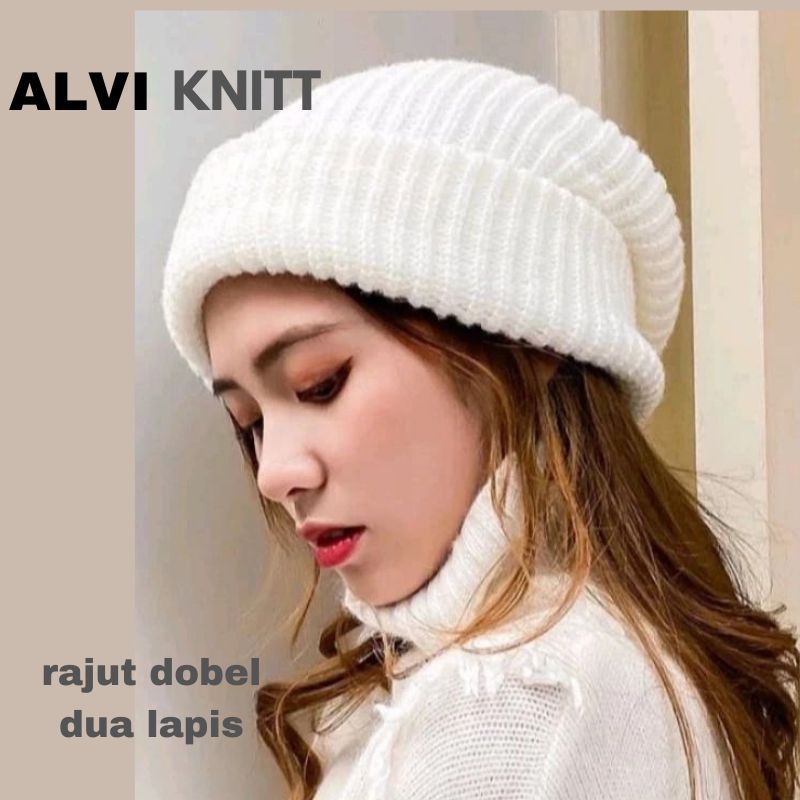 ALVI KNIT topi kupluk rajut fuji kupluk wanita kupluk furtalk kupluk korea kupluk distro kupluk prem