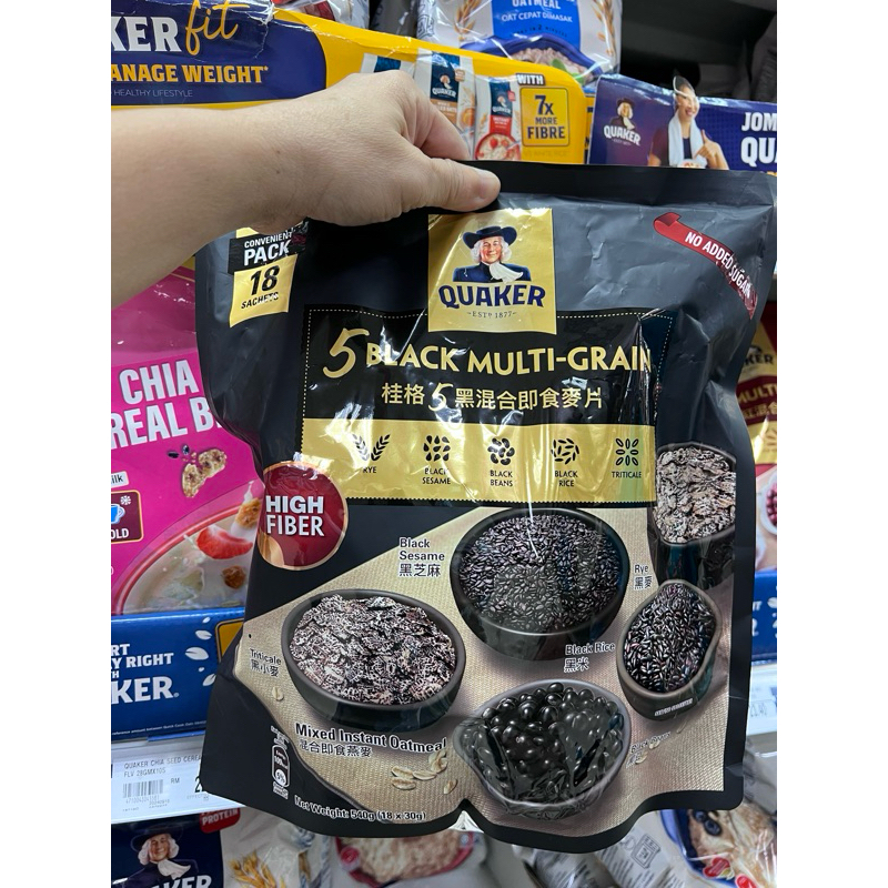 

Quaker five black multigrain mix oat 30 gr x 18s