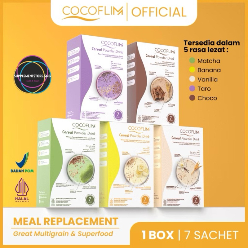 

COCOFLIM MEAL 1 Box 7 Sachet Meal Replacement Multigrain Pengganti Sarapan