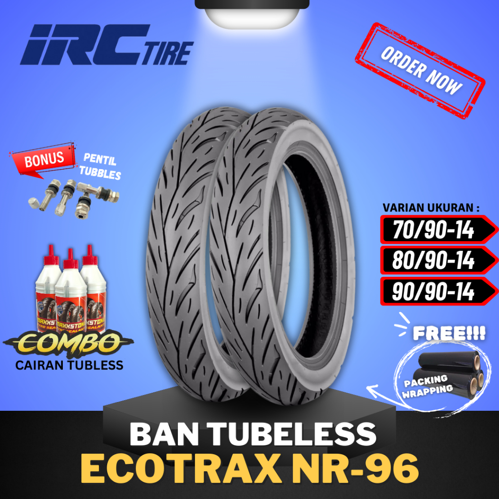 [READY COD] BAN IRC ECOTRAX NR96 TUBELESS RING 14 ( 70/90-14 / 80/90-14 / 90/90-14 ) / BAN IRC TUBEL