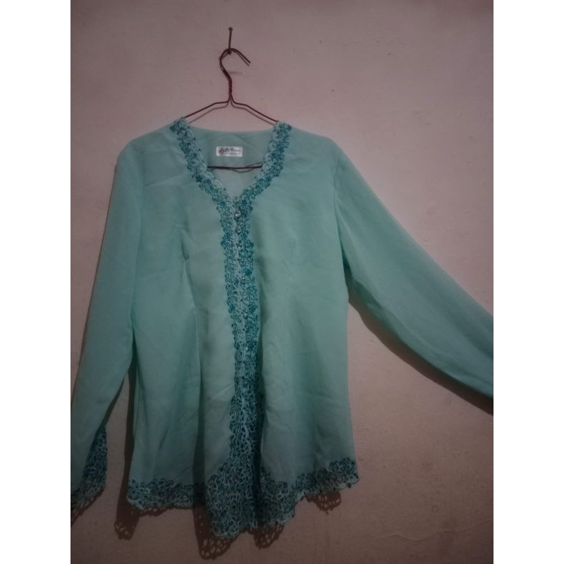 kebaya wanita biru tosca