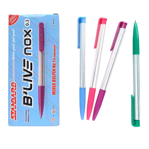

STANDARD Pen Pulpen Blive nox 0.3 isi 12 B'live nox 0,3 Bulpen / Ballpoint / Bolpen / Bolpoin HITAM
