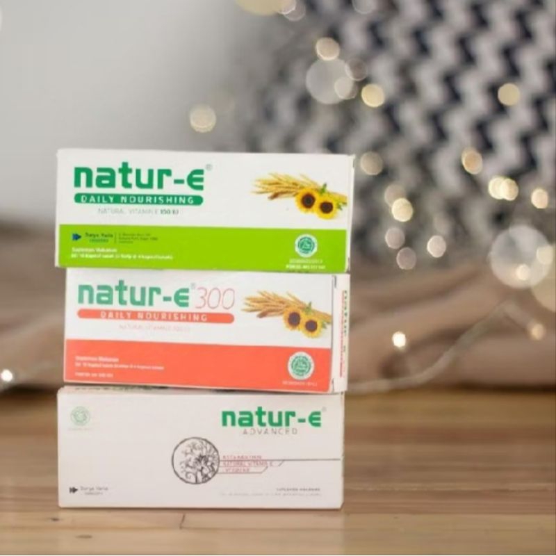 NATUR E VITAMIN 100 IU ( HIJAU) ISI 16 & 32 KAPSUL - NATUR E IU 300 16 KAPSUL OREN & WHITE