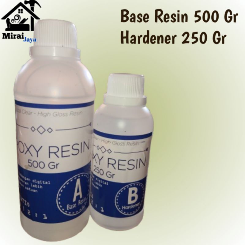 

Epoxy Resin Cair Base Resin 500 Gr Hardener 250 Gr
