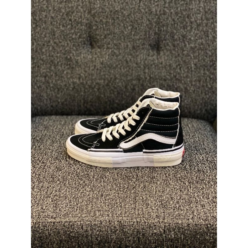 VANS SK8 HIGH RECONSTRUCT BLACK WHITE BNIB RESMI NAVYA