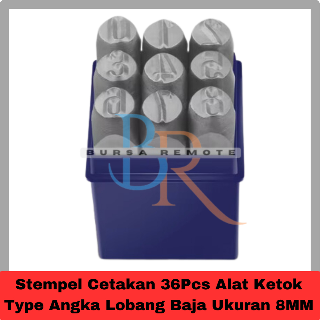 

Stempel Cetakan 36Pcs Alat Ketok Type Angka Lobang Baja Ukuran 8MM