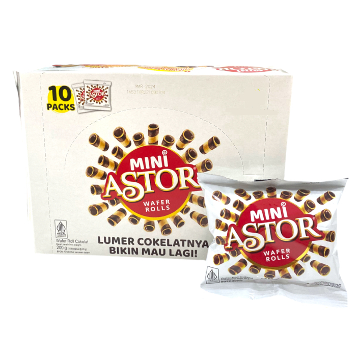 

WAFER ROLLS ASTOR MINI DUS 10 X 20 GRAM CHOCOLATE COKELAT SNACK COKLAT MAKANAN RINGAN CEMILAN ANAK GROSIR MURAH BISKUIT KUE GR KILOAN WDMART