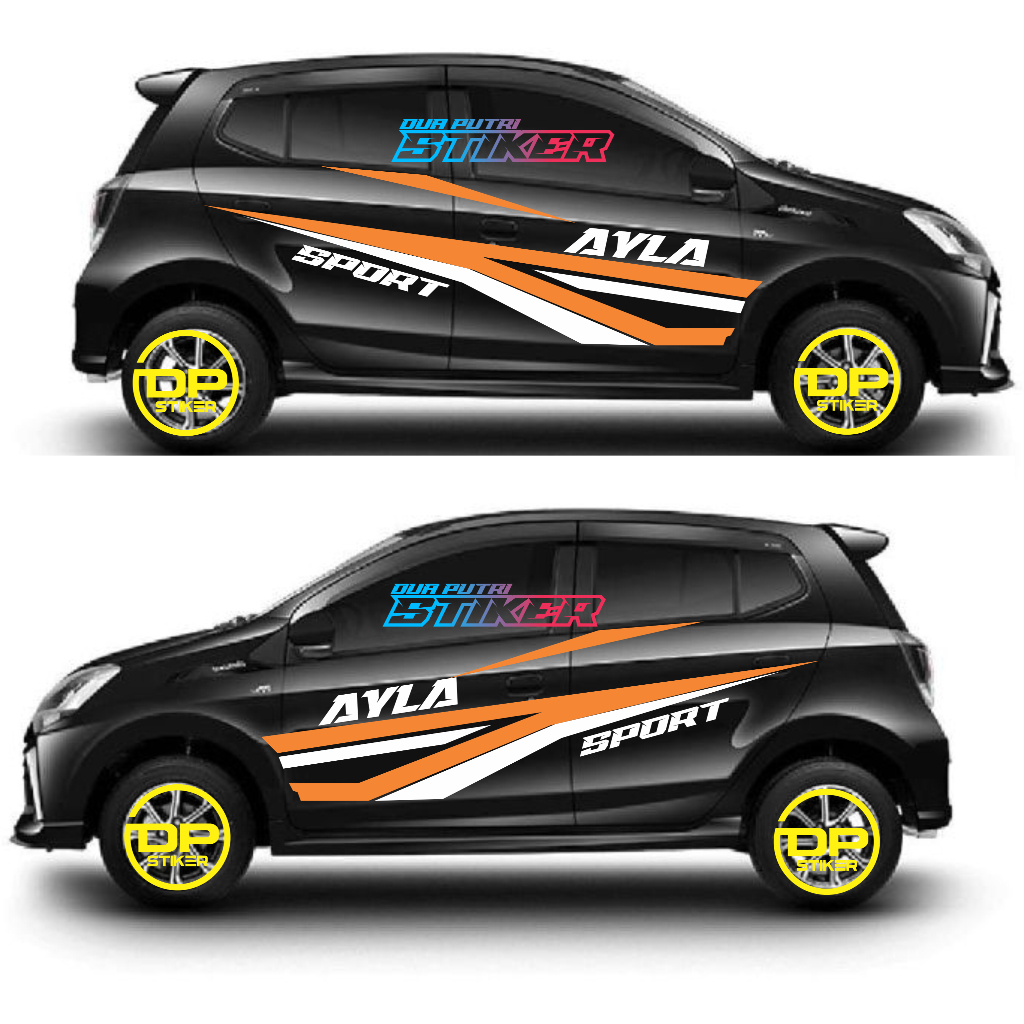 sticker variasi body samping mobil ayla cutting sticker decal variasi simple ayla terbaru