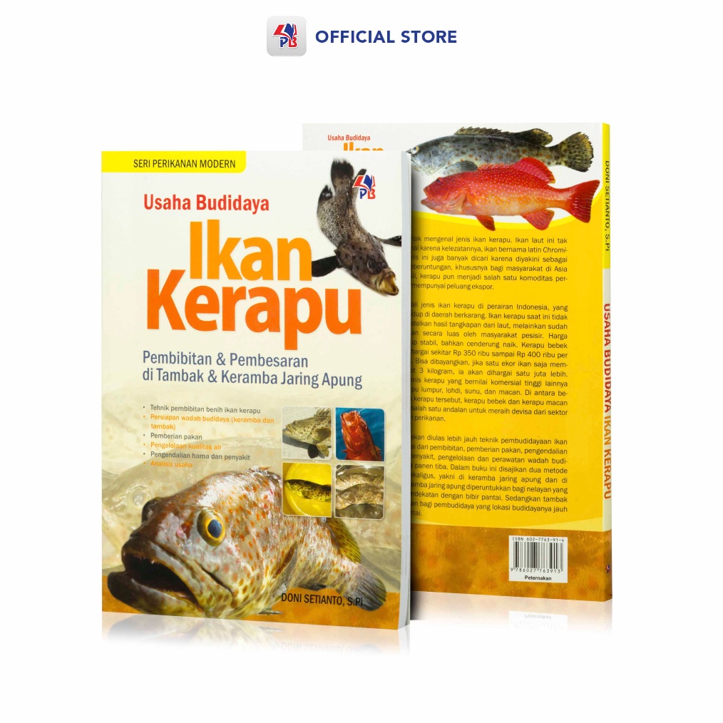 KODE G55Q Buku Usaha Budidaya Ikan Kerapu Pembibitan Dan Pembesaran Di Tambak Maupun Keramba Jaring 