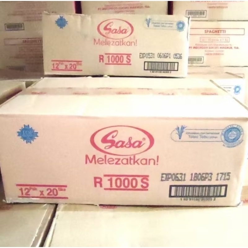 

Sasa Penyedap Rasa Micin 1000 an 1 Dus isi 12 Pack x 10 Pcs @ 14Gr