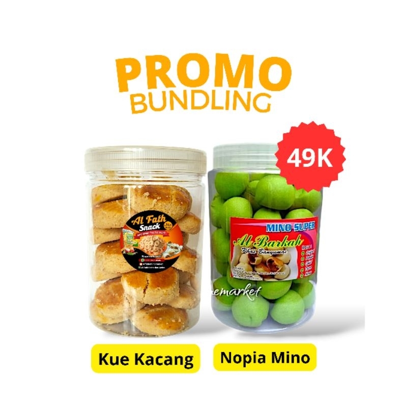 

Kue Kacang Lumer & Kue Nopia Mino Paket Bundle Uk 750 ml - Kue Lebaran Kue Kering Manis Snack Camilan