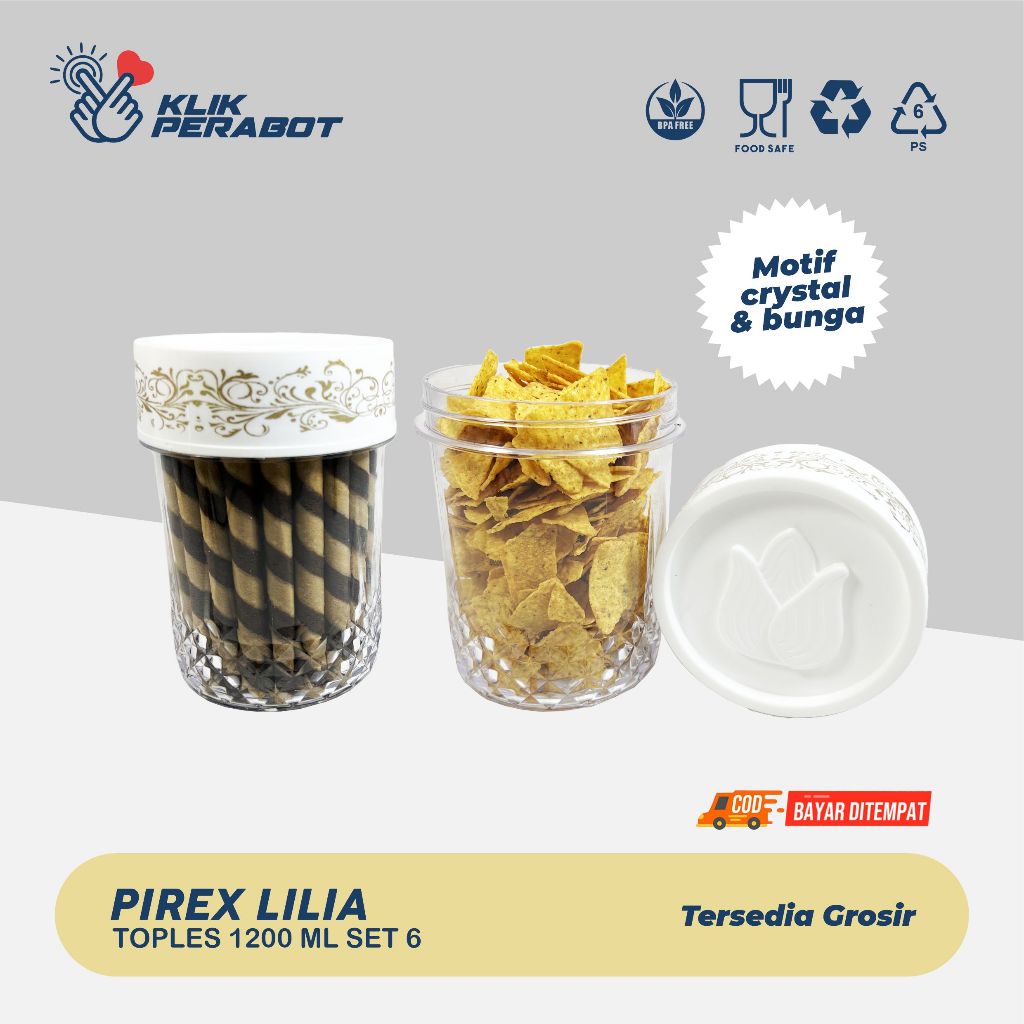 toples pirex lilia / toples akrilik bening kokoh cantik