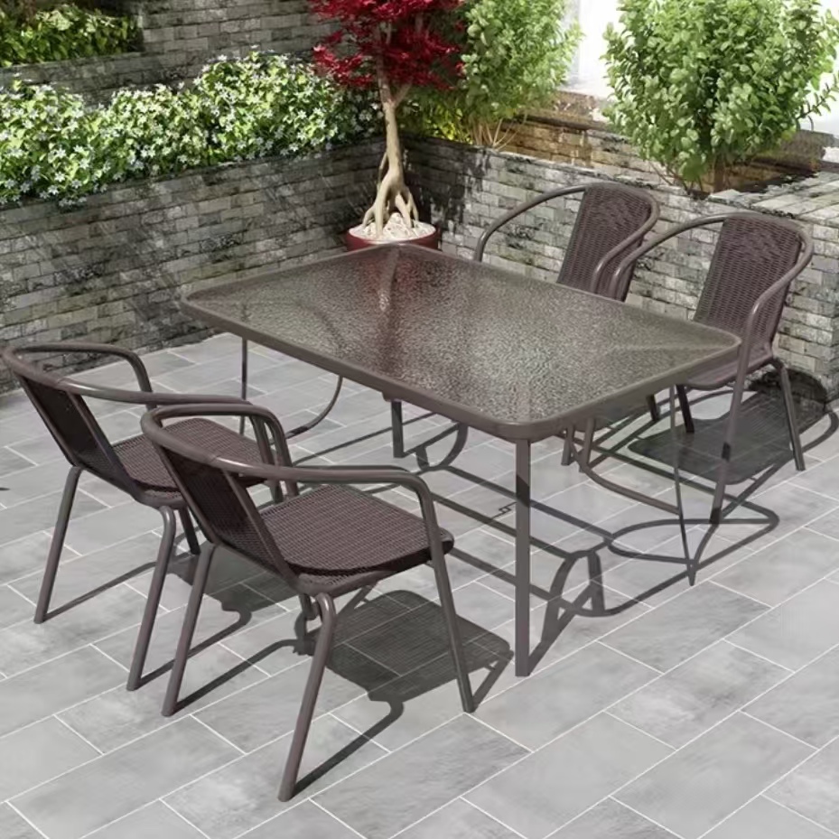 Meja Outdoor Meja Teras Meja Taman Meja Makan Meja Bundar Kaca Meja Cafe