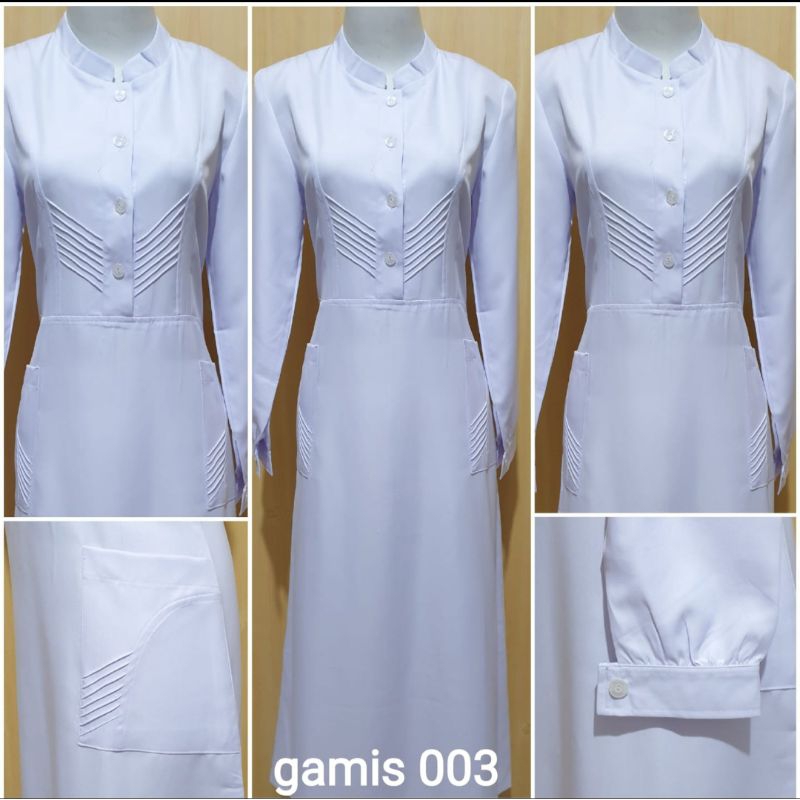 Gamis kerja putih lolani