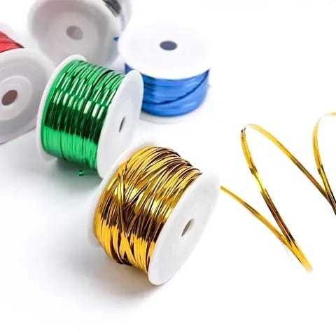 

100 Yard Kawat Metalik Twist Tie Pita Kawat Souvenir Metalik Pembungkus Kado & Kemasan