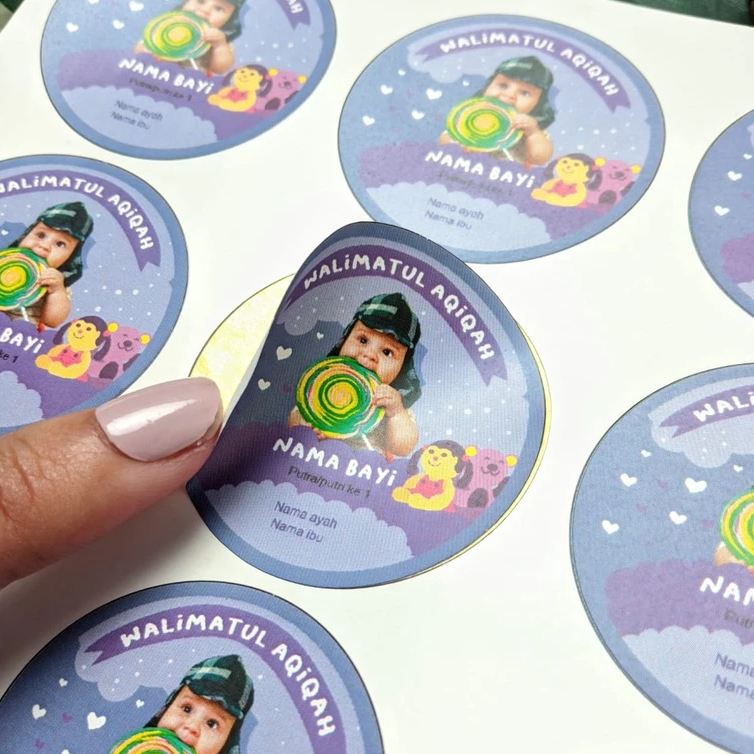 

2-4 Arjuna Stiker Tasyakuran Aqiqah Custom Akikah Sticker Ikkah Iqqah Syukuran Bayi