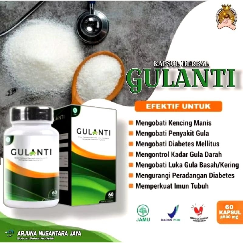 Obat Luka Diabetes, Diabetes, Gula Basah / Kering Gulanti Herbal 60 Kapsul