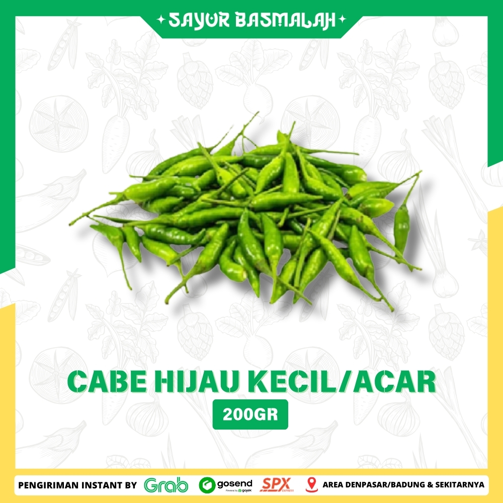 

Cabe Hijau Kecil 200gr - Sayur Basmalah