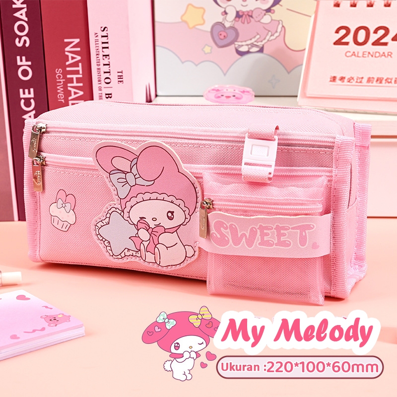 

Kotak Pensil Anak Sekolah Import SD Tempat Alat Tulis Resleting My Melody Kurumi