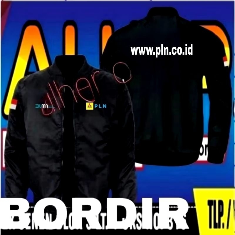 Jaket bordir PLN jaket PLN jaket bomber PLN jaket kerja PLN jaket seragam PLN jaket BUMN PLN jaket k