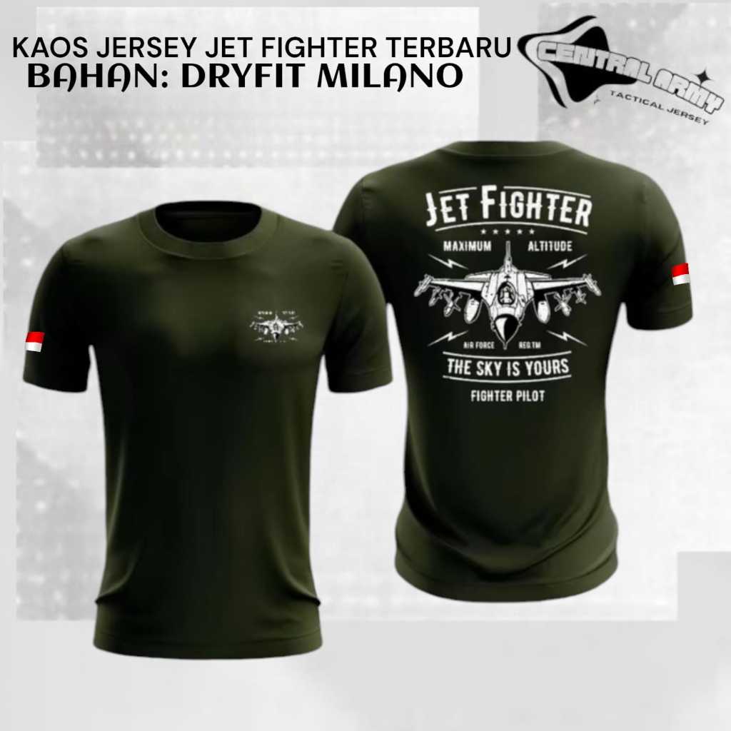 kaos olahraga JET FIGTHER New 2024 /kaos Jersey Pria Pesawat JET/Bahan DRYFIT MILANO
