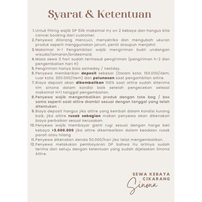 Sewa Kebaya Ivory Cikarang Bekasi