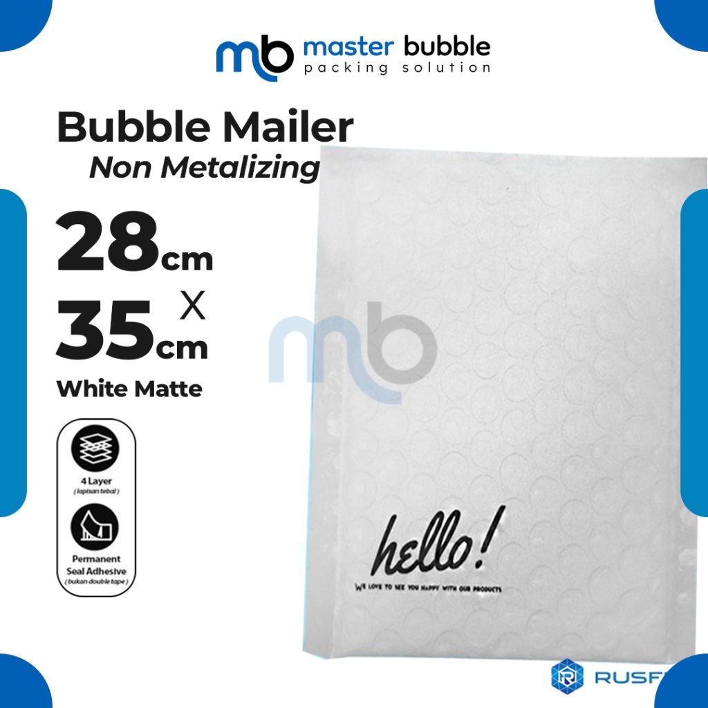 

Amplop Envelope Bubble Mailer Putih Dove 28 x 35 cm / Security Bag Mailer Rusfet Harga Ecer Satuan