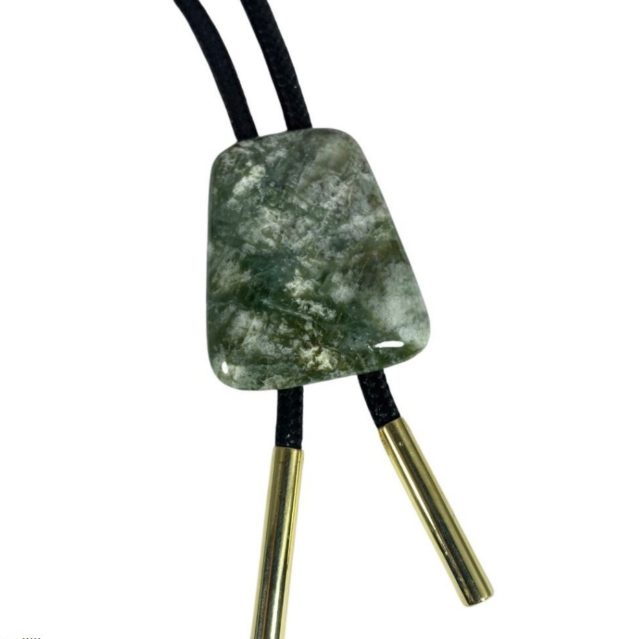 Bolo Tie Javan Jade - Dasi Koboi Batu Javan Jade - Natural Batu Mulia