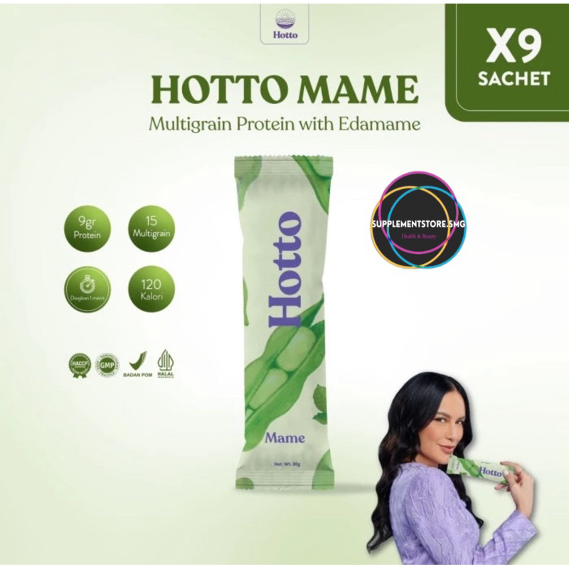 

(Bisa Gosend) 9 SACHET HOTTO MAME Hotto Purto Superfood Oat Whey Protein Multigrain Hotto Edamame Meal Replacement Pengganti Sarapan GERD HALAL BPOM