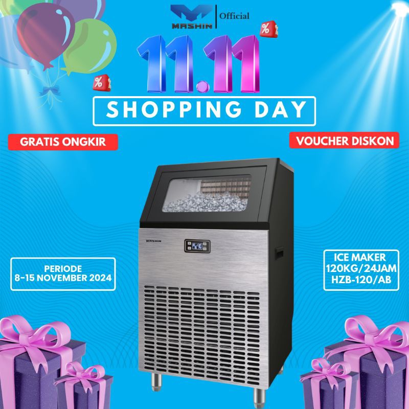 Mashin - Mesin Es Batu Kristal 100-120kg/Hari Ice Maker Kapasitas Besar