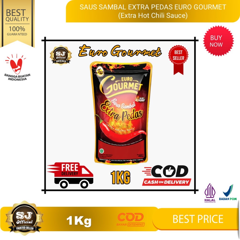 

SAUS SAMBAL EXTRA PEDAS EURO GOURMET 1KG / Extra Hot Chili Sauce