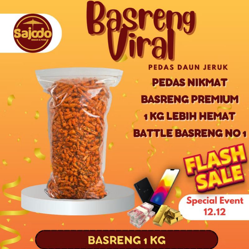 

[FLASH SALE] Basreng Pedas Daun Jeruk Sajodo Snack - 1kg seharga
